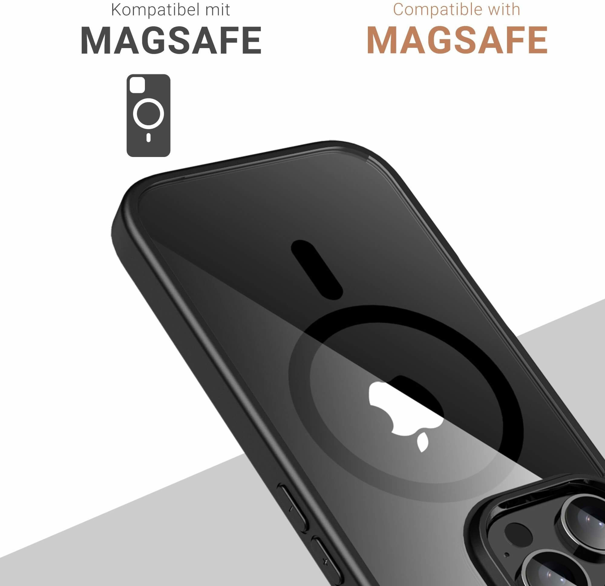 iPhone 16 Pro Max MagSafe Hybrid Hülle TPU Bumper   Acryl Rückseite Pankow Hybrid (11101) - Schwarz / Transparent