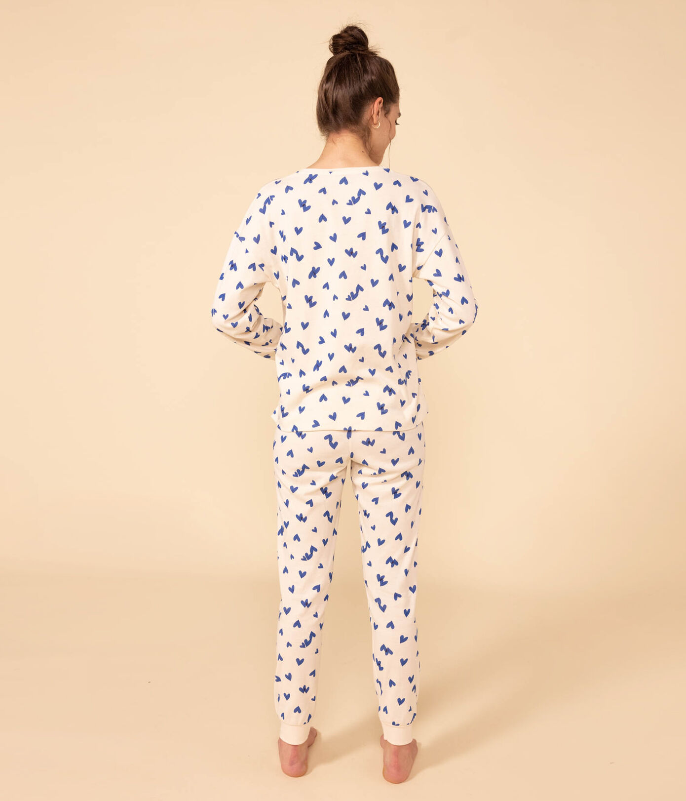 Pyjama cœur femme en coton
