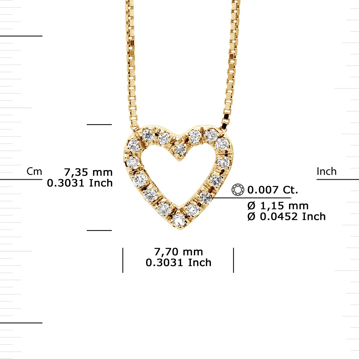 Collier Diamants 0,070 Cts Or Jaune 18 Carats