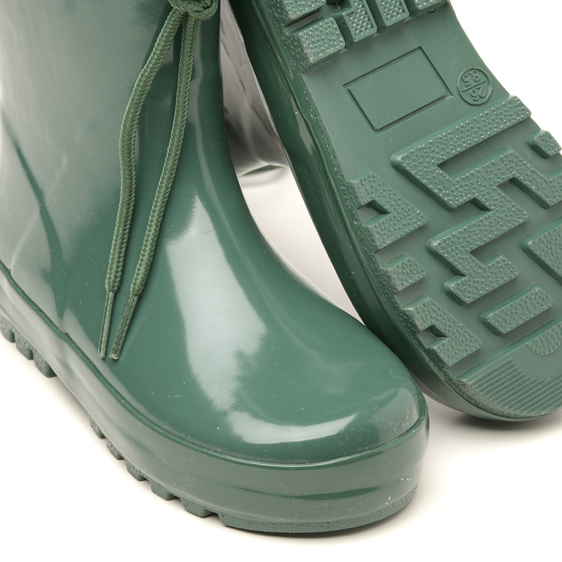 Topomini Baby Gummistiefel mit Reflektoren dunkelgrün