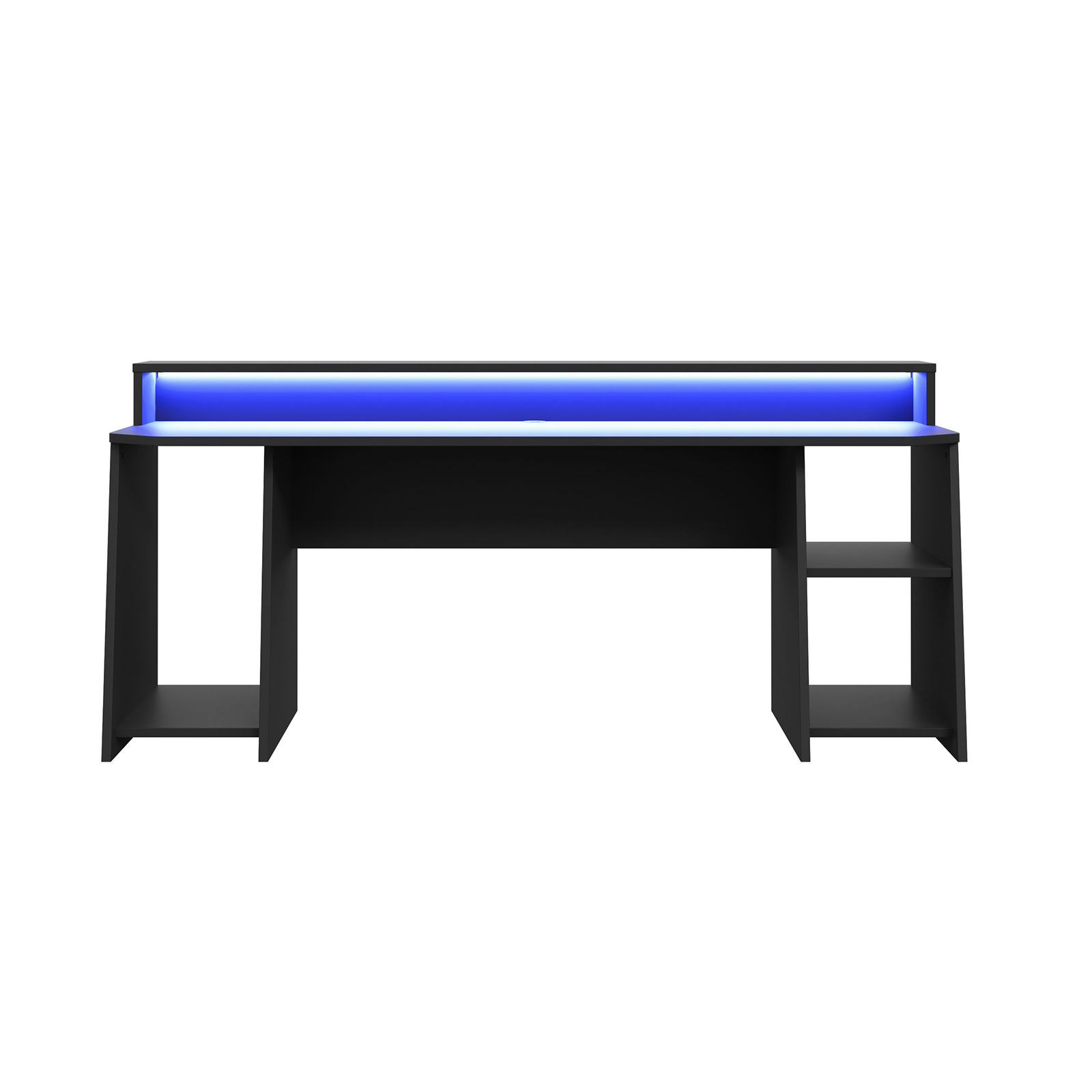 Gamer-Schreibtisch - schwarz - mit LED-Beleuchtung - 200 cm breit