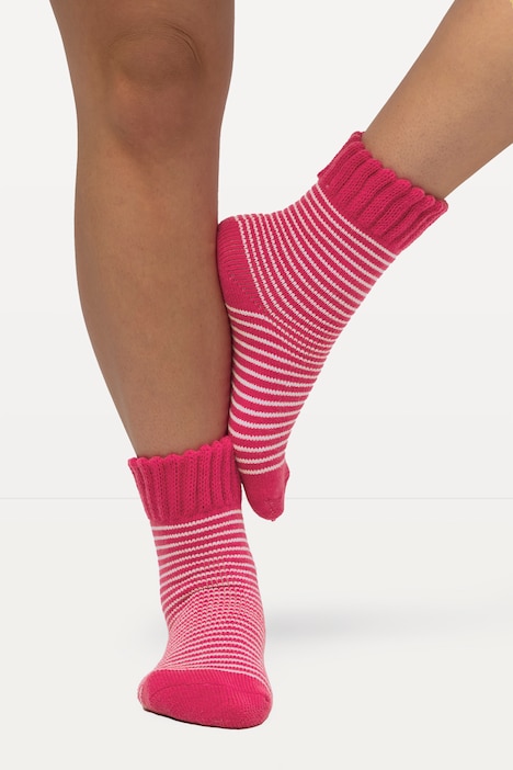 Kuschelsocken, 2er-Pack, Ringel, Rippbündchen