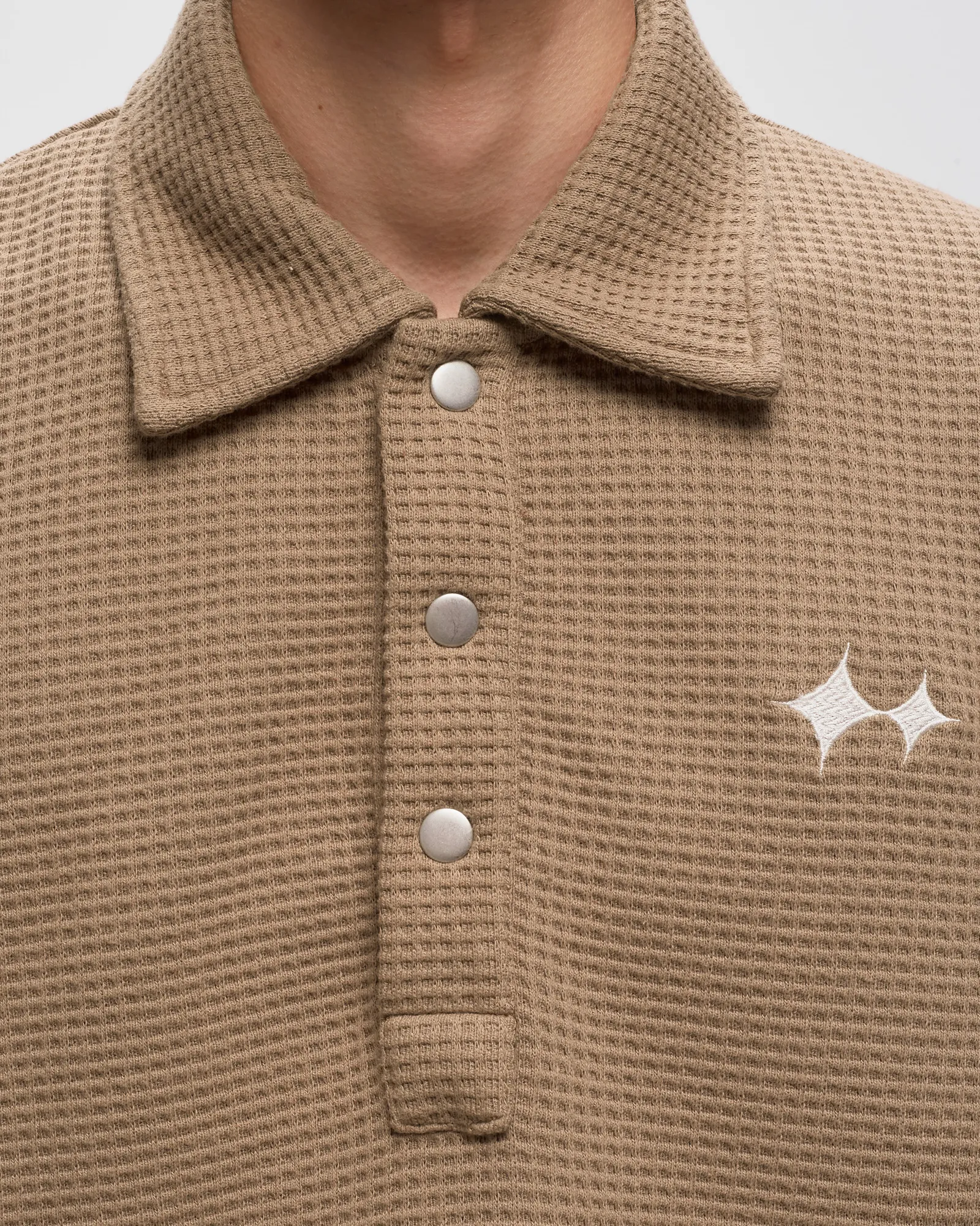 BSTN Brand Oversized Waffle Polo Shirt