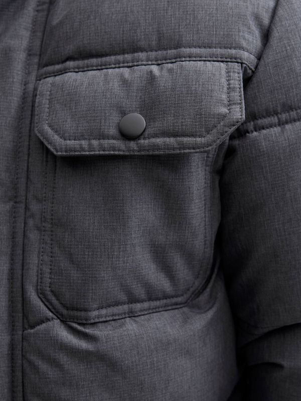 Jack & Jones - Tussenjas - Antraciet - Gewatteerd - Afneembare Capuchon