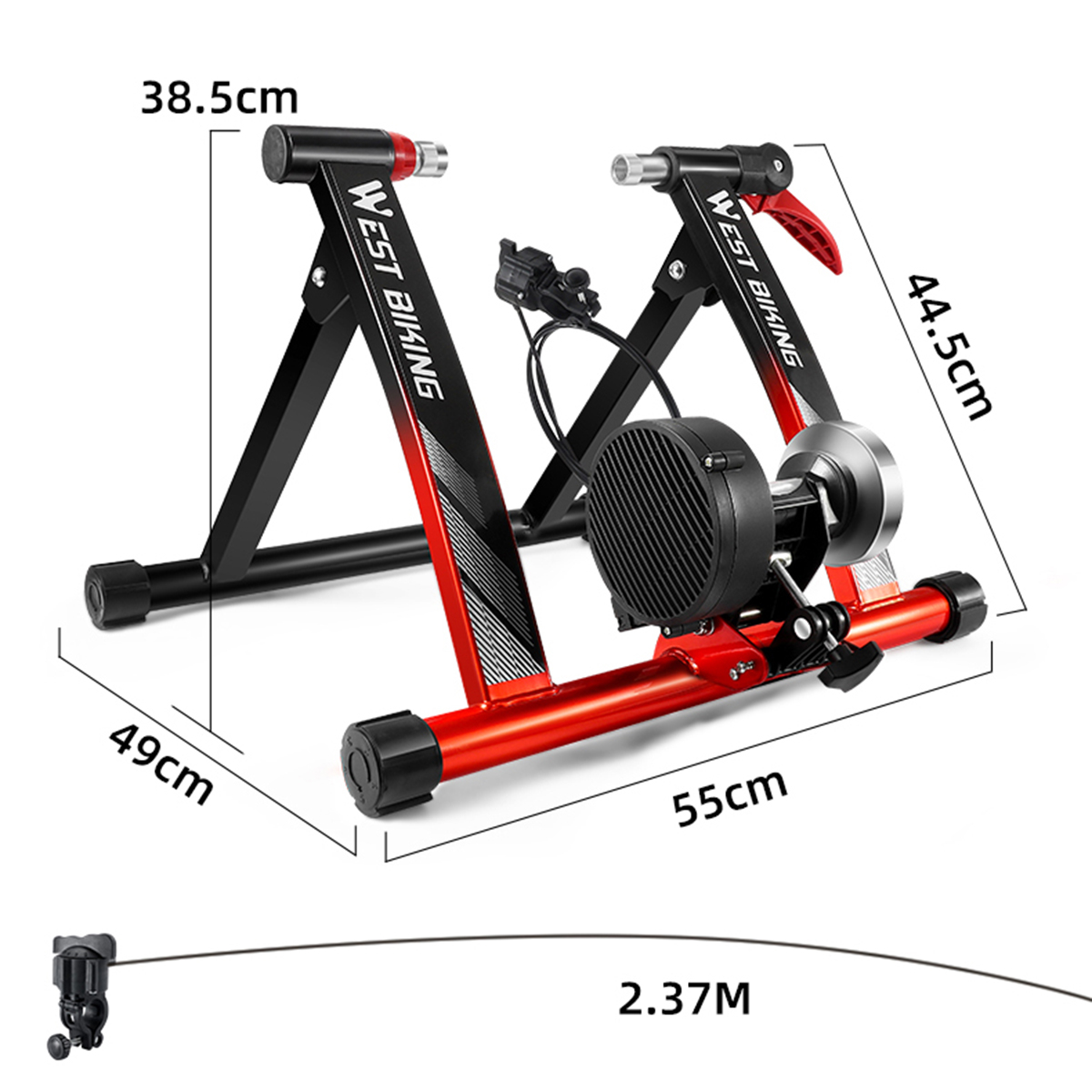 Fahrrad Rollentrainer Velo Ständer Bike Home Trainer mit 6-fachem Widerstand - Schwarz / Rot
