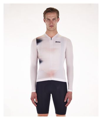 Maillot Manches Longues Unisexe Santini Ombra Eco Sleek Blanc