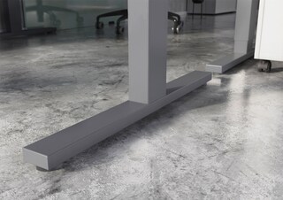 Schreibtisch ISORNO 160 x 80 cm Lichtgrau/ silberfarbig