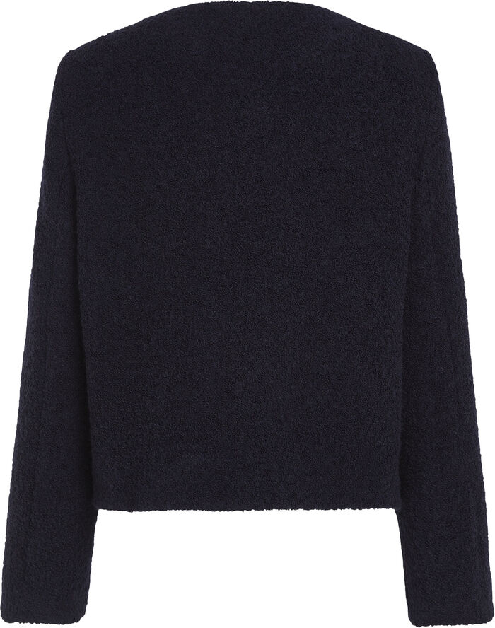 Tommy Hilfiger CROP BOUCLE GOLD BUTTON JACKET Dark night navy
