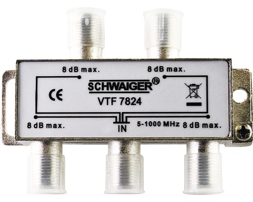 4-weg splitter (8 dB) voor kabels en antennesystemen Schwaiger VTF7824531