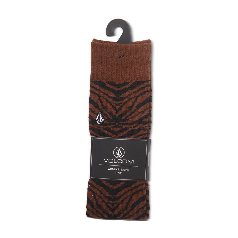 Volcom ZEBRA - Chaussettes Femme bitter chocolate