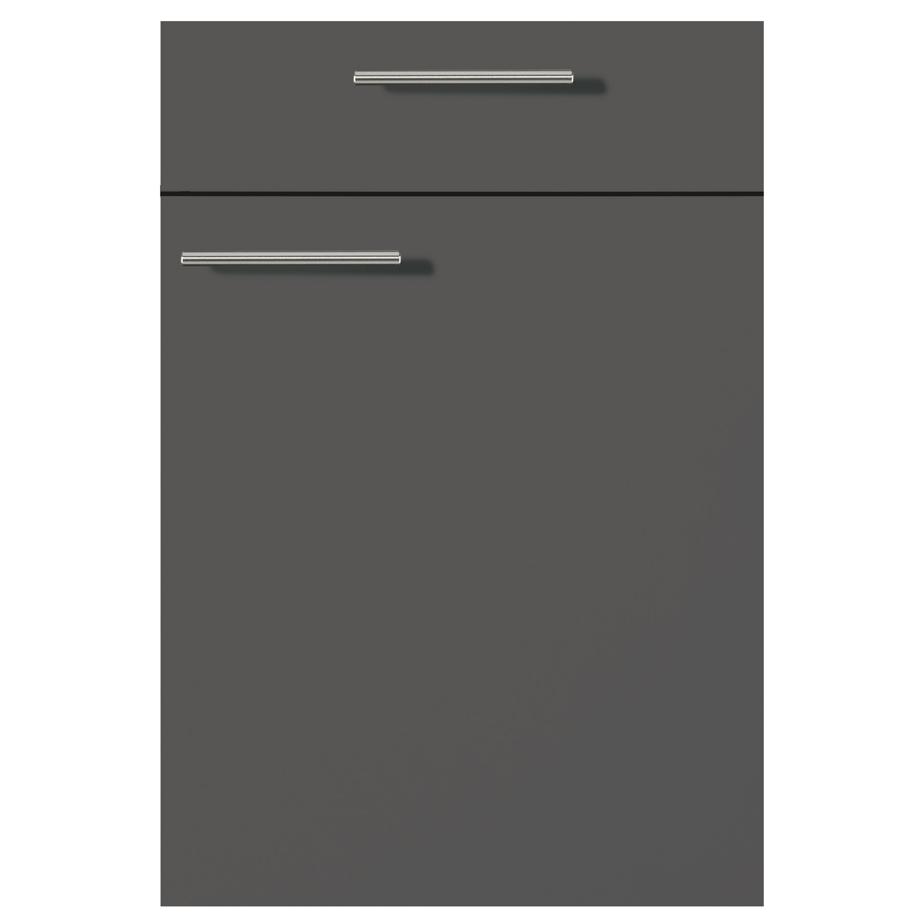 pino Küchenblock PN 80 - grafit - mit E-Geräten - Kühlschrank rechts - 270 cm