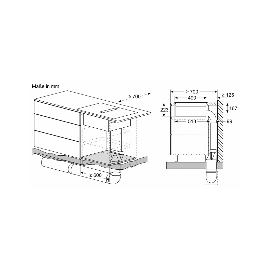 Bosch PVS611B16E Induktonkochfeld mit intergriertem Dunstabzug rahmemlos 60cm