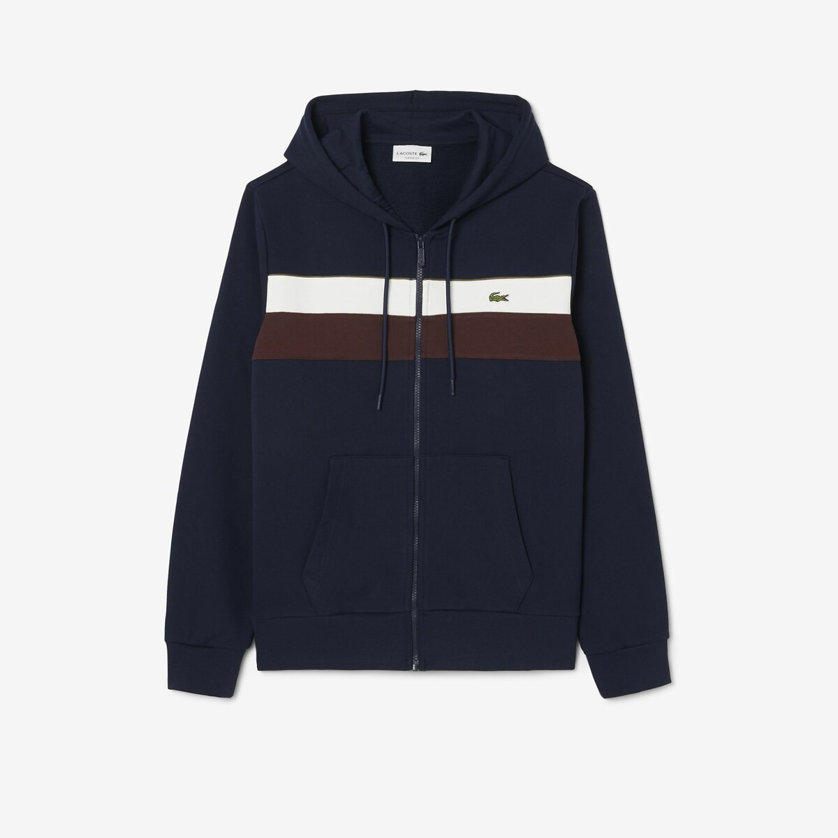 Suéter LACOSTE com zíper e blocos de cor