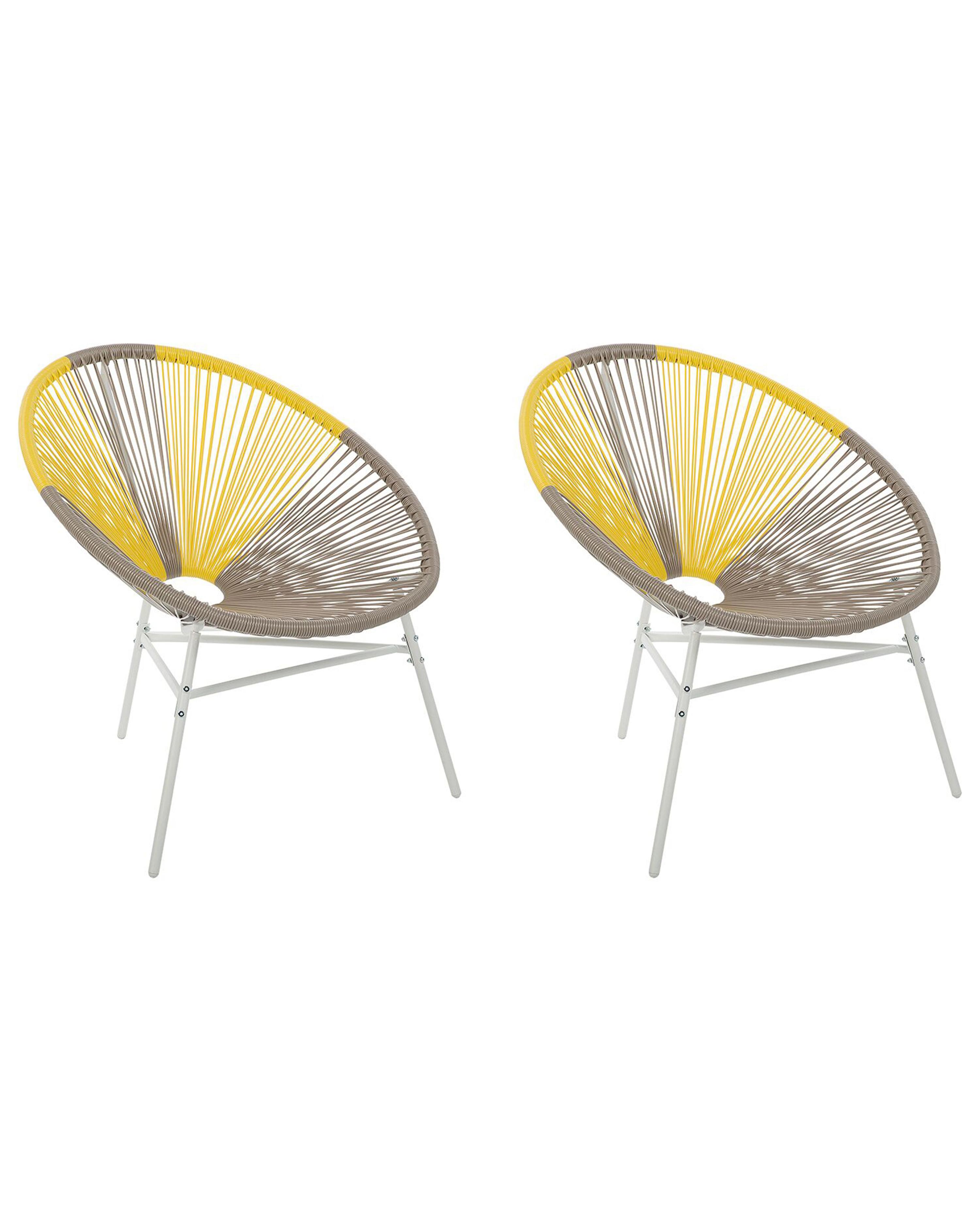 Set van 2 tuinstoelen ACAPULCO PE rotan Taupe