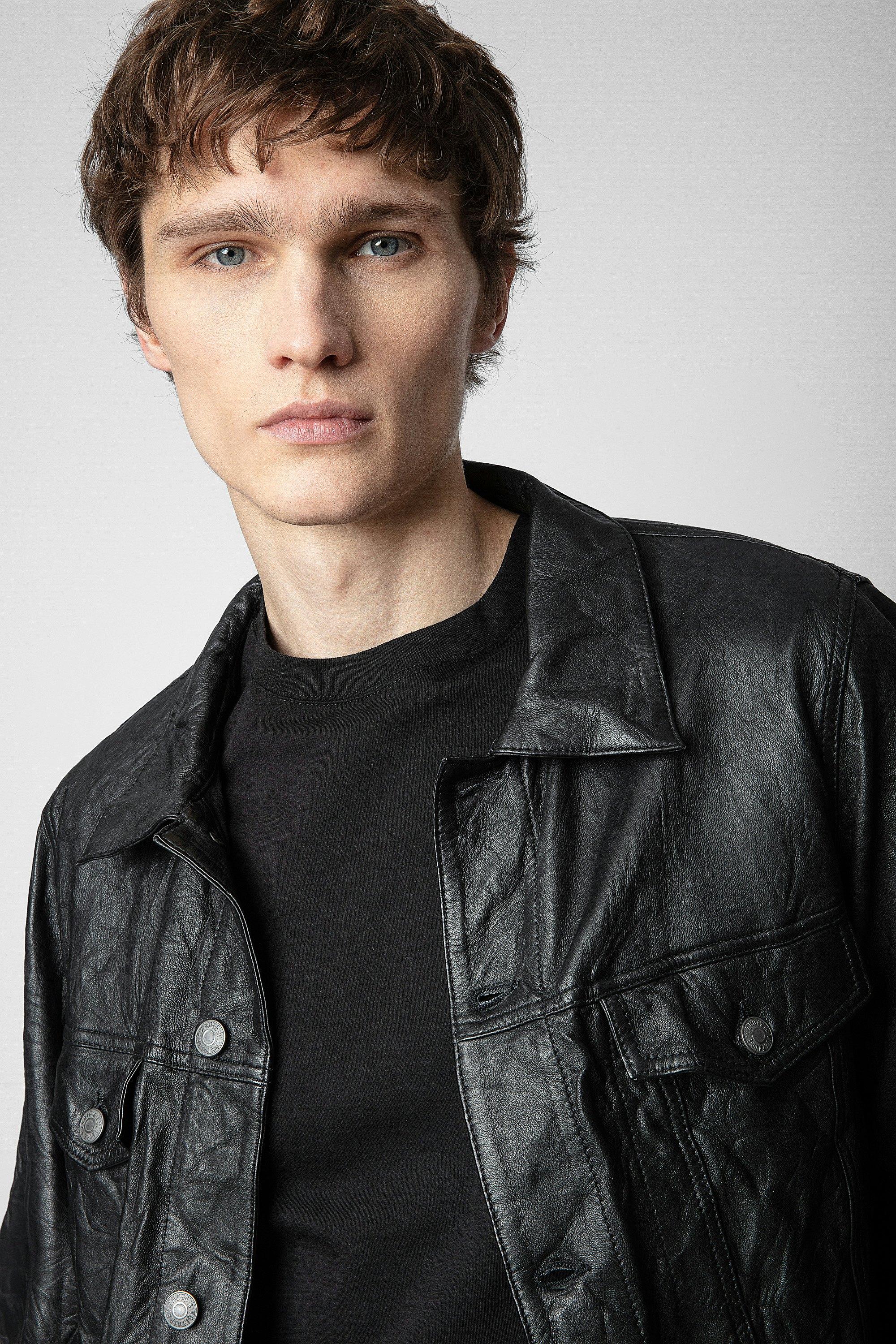 Blouson Base Cuir Froissé