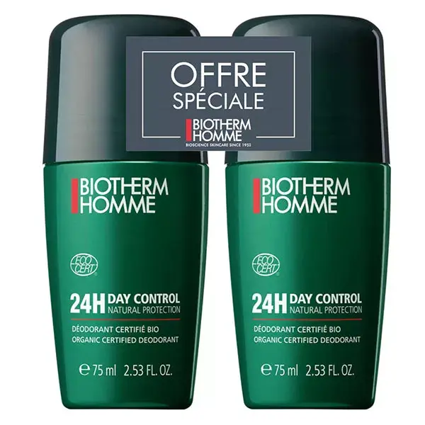 Desodorante Roll-On Biotherm Homme Day Control 24h, Pacote com 2 unidades de 75ml