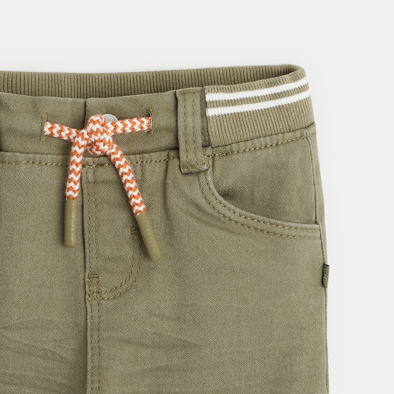 Jean knit-denim taille élastiquée vert bébé garçon