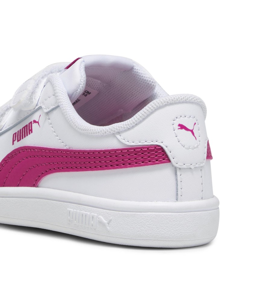 Tênis Puma Smash 3.0 V de couro branco