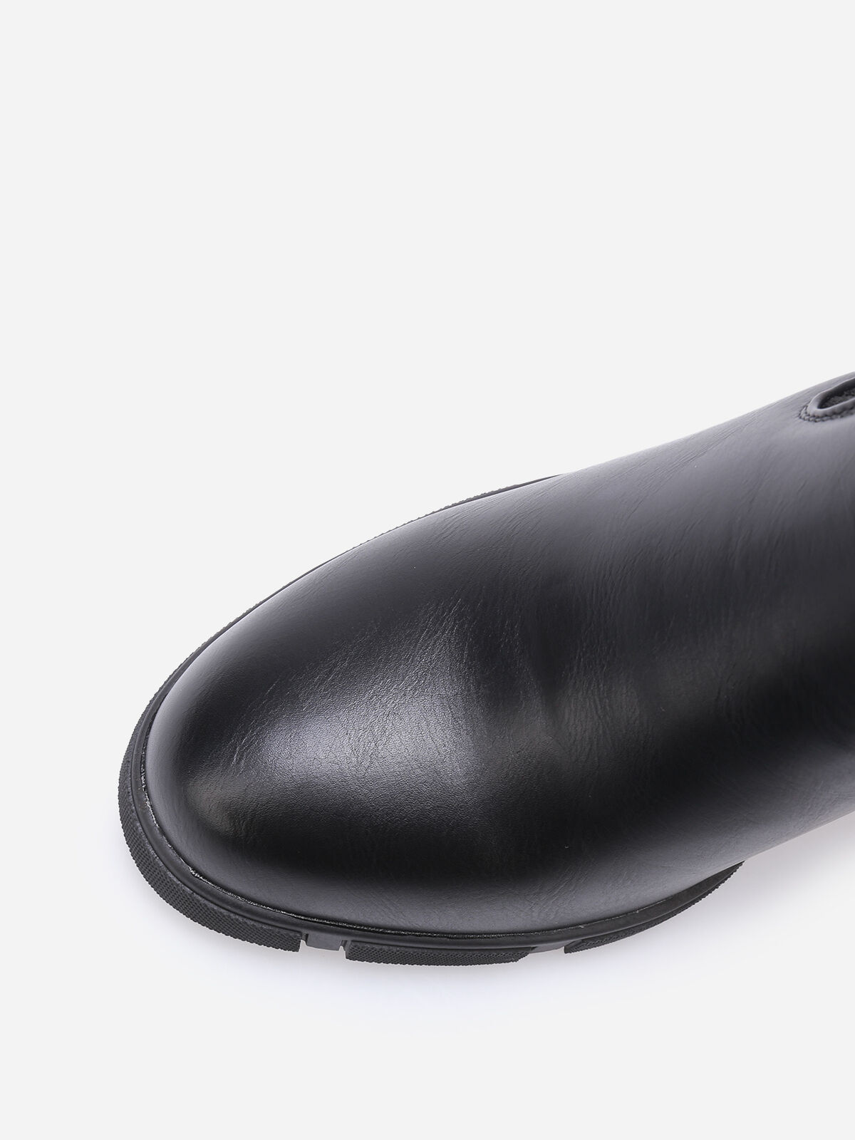 Bottines bi-matières à plateforme texturée- Noir