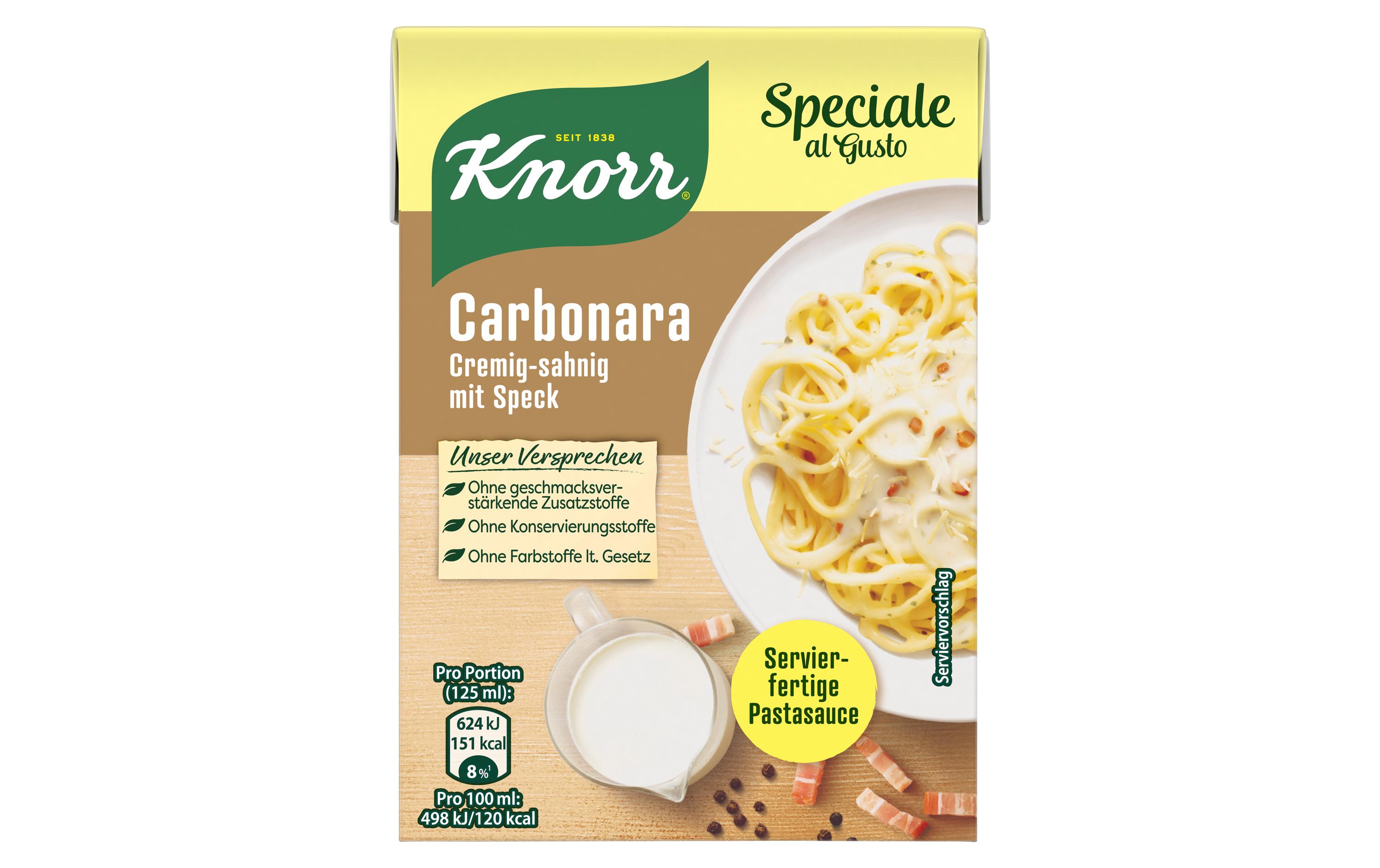 Sauce Speciale al Gusto Carbonara 370 gServierfertige Pastasauce