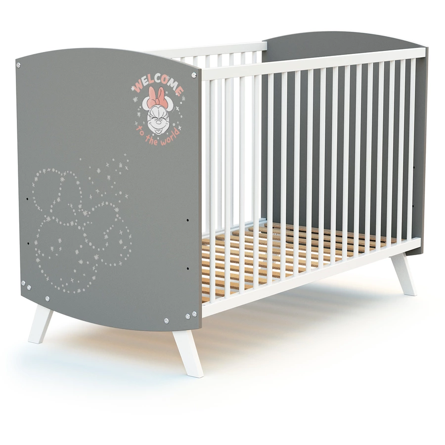 AT4 Babybett  Letters Minnie grau 60 x 120 cm
