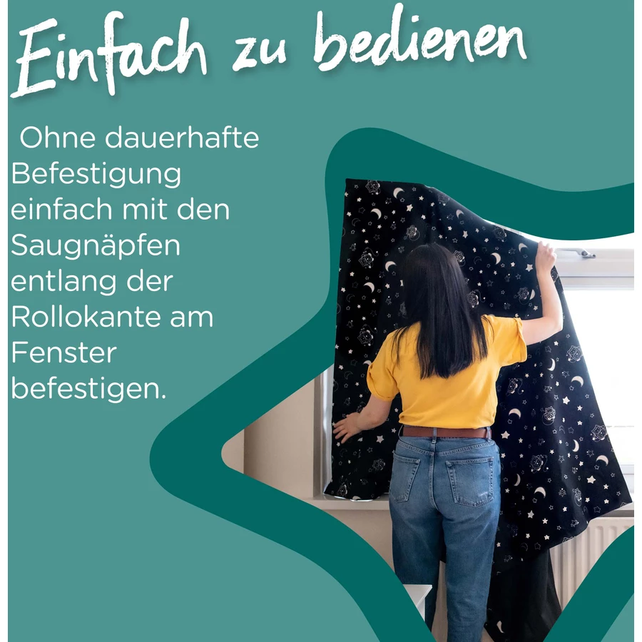 Tommee Tippee Verdunklungsrollo Sleeptime tragbar  für Unterwegs, schwarz, Größe: L