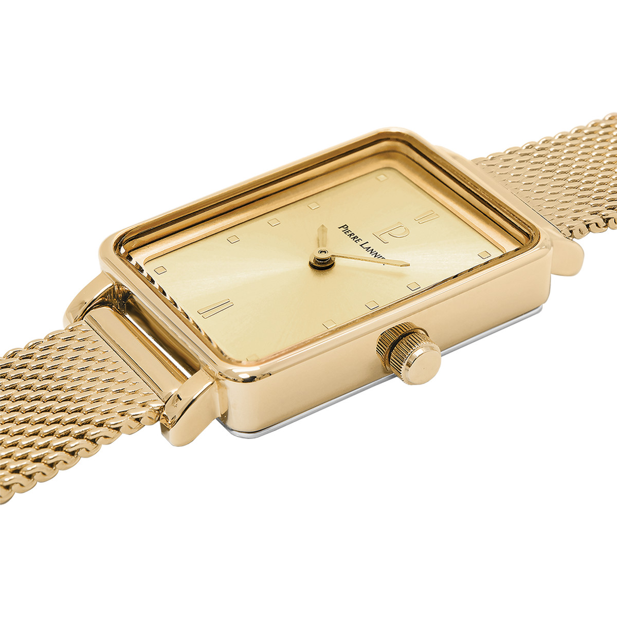 Montre Pierre Lannier Ariane femme bracelet acier doré maille milanaise