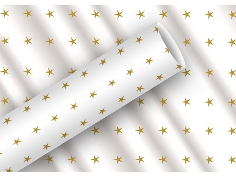 Braun   Company Little Stars 2.5 m x 70 cm Transparentfolie bedruckt als Geschenkeinband
