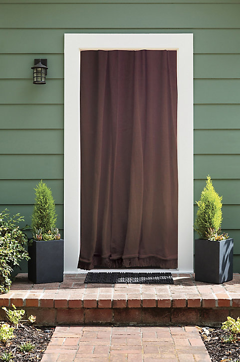 Moustiquaire de porte en coton camel 140 x 225 cm
