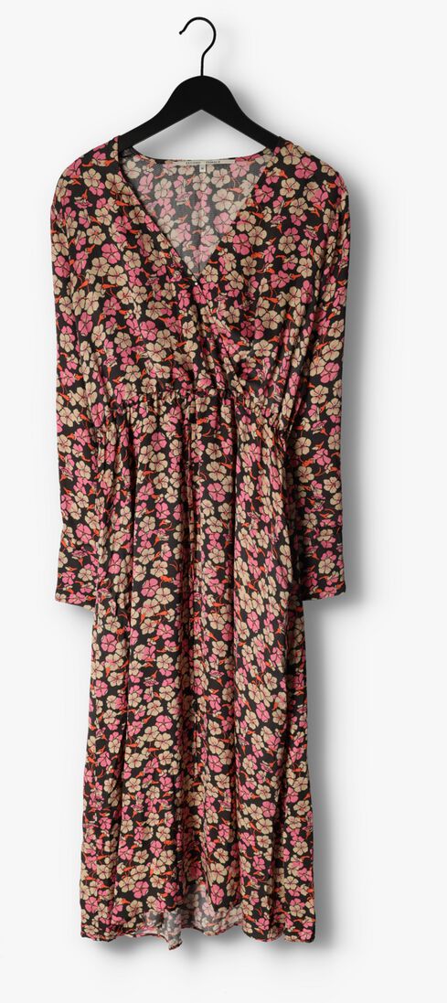 SECOND FEMALE roze second female midi jurk victory v-neck dress