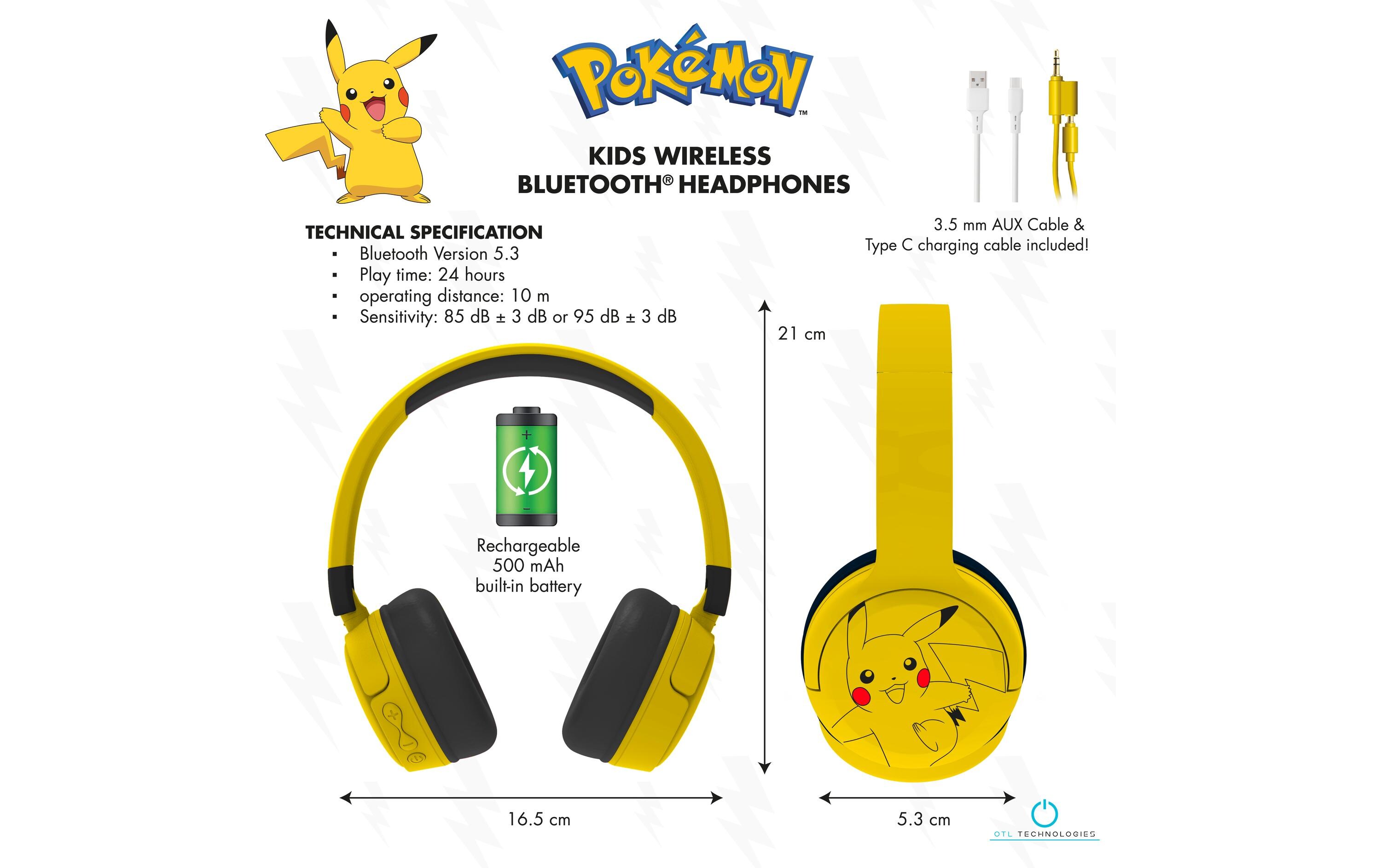 Kabellose Pokémon Pikachu-Kopfhörer für KinderBluethooth Kopfhörer
