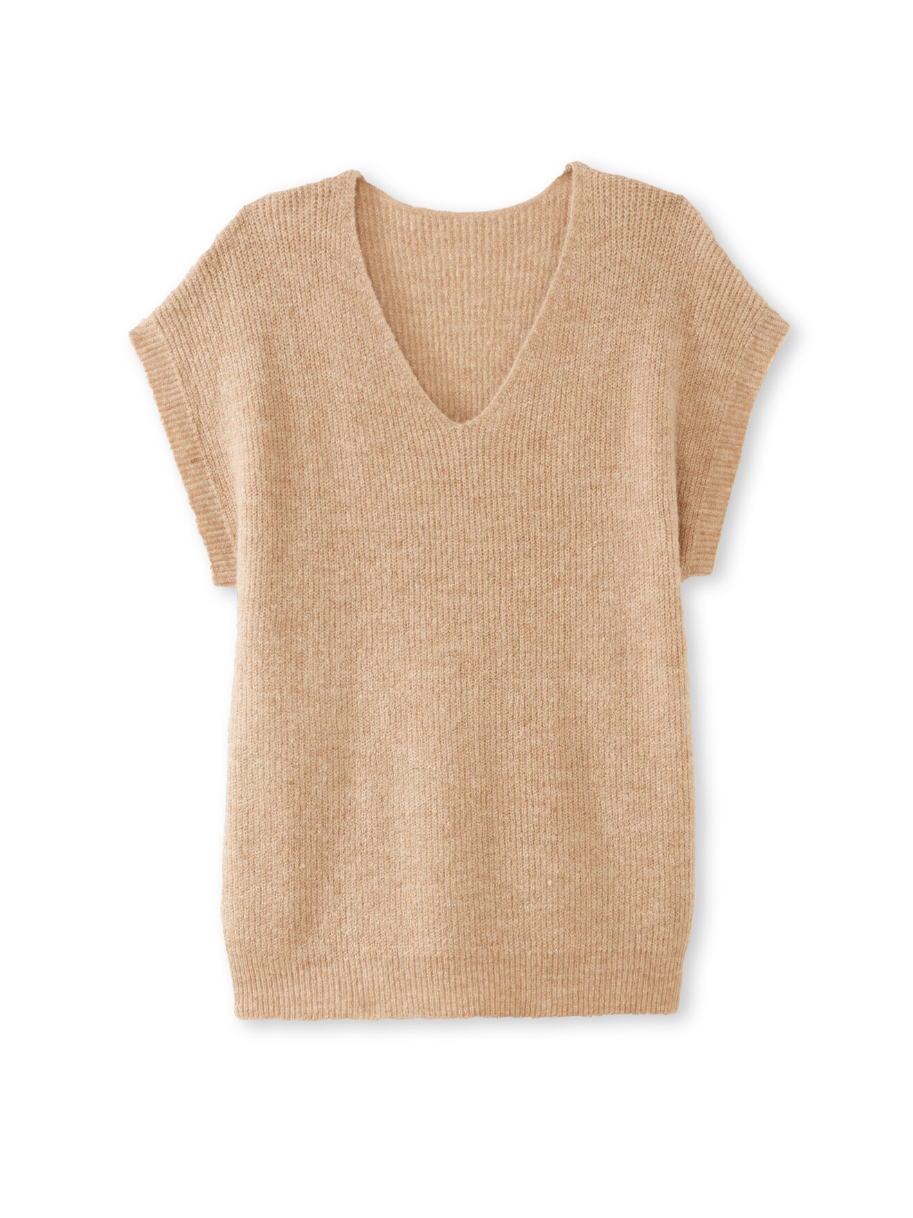 Pull sans manches avec laine et mohair