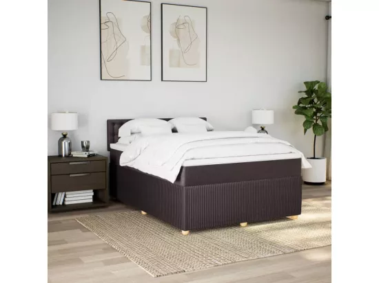 Sommier à lattes de lit avec matelas Marron foncé 160x200 cm