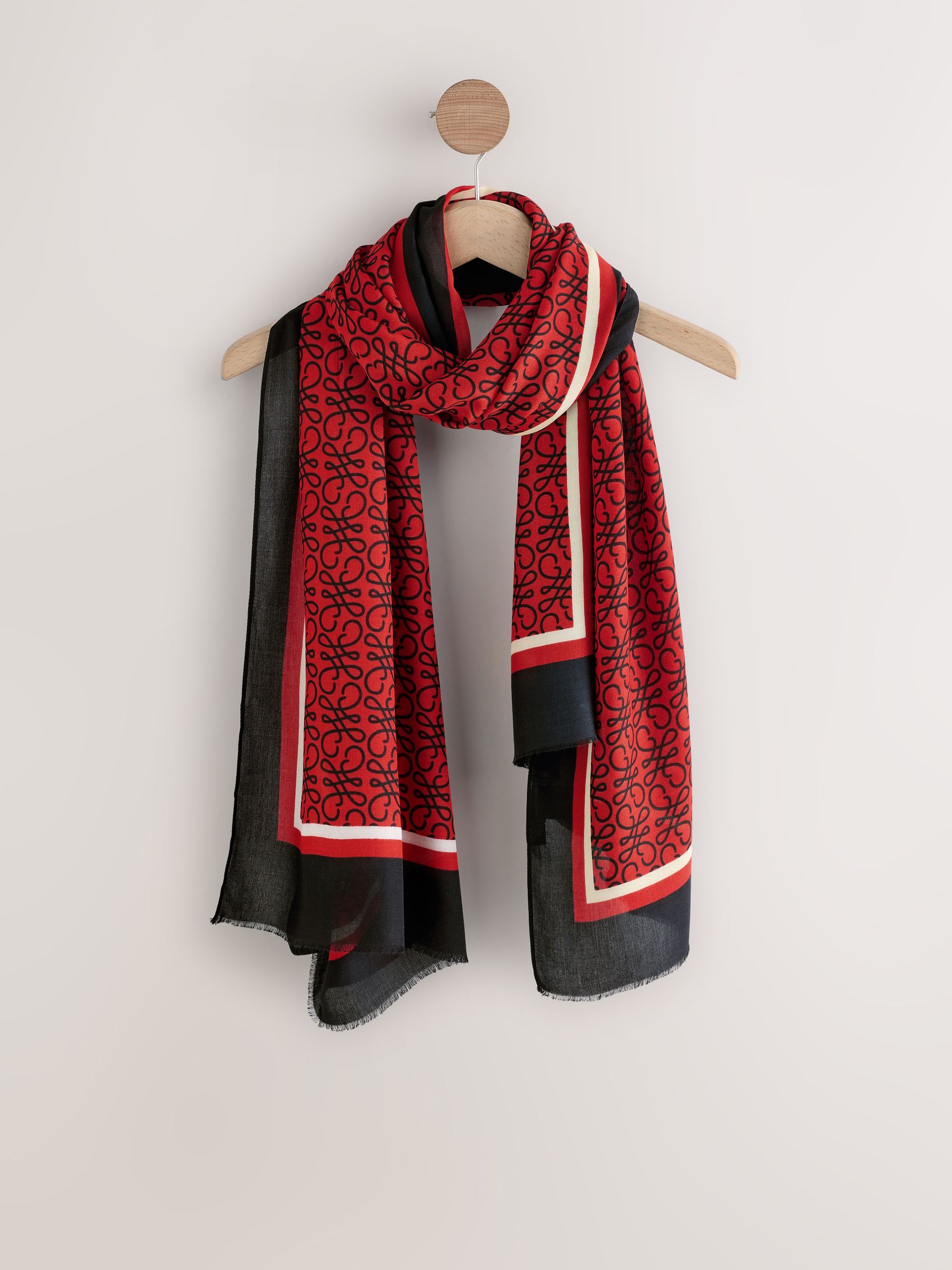 Red/Black Swirl - Lichte sjaal