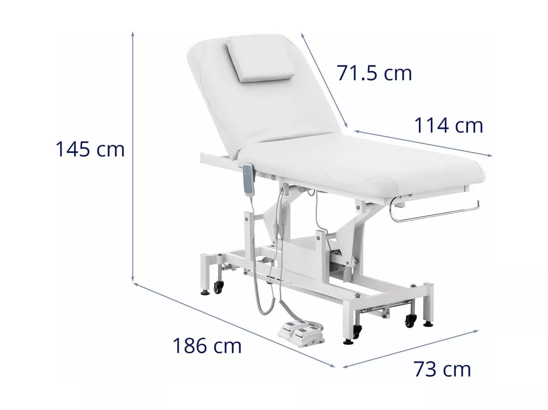 Table de massage professionnelle blanche 186 x 71.5 x 145 cm 14_0007750