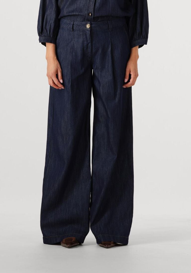 donkerblauwe luisa cerano wide jeans 628814/4176