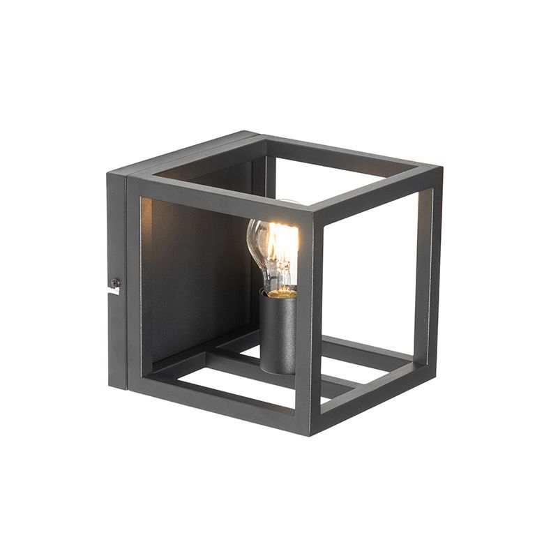 Industriële wandlamp zwart kubus - Cage