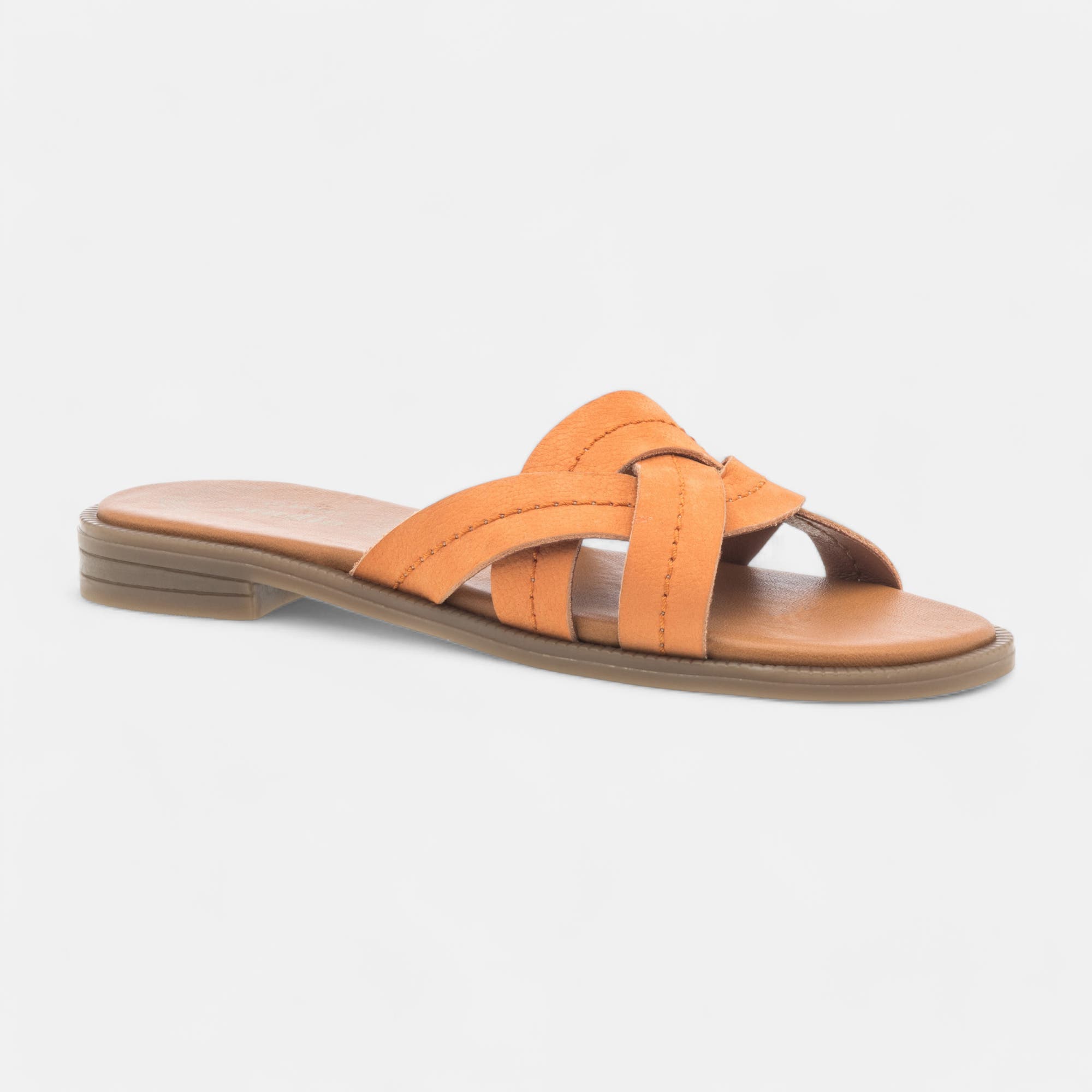 Mules Femme en cuir orange