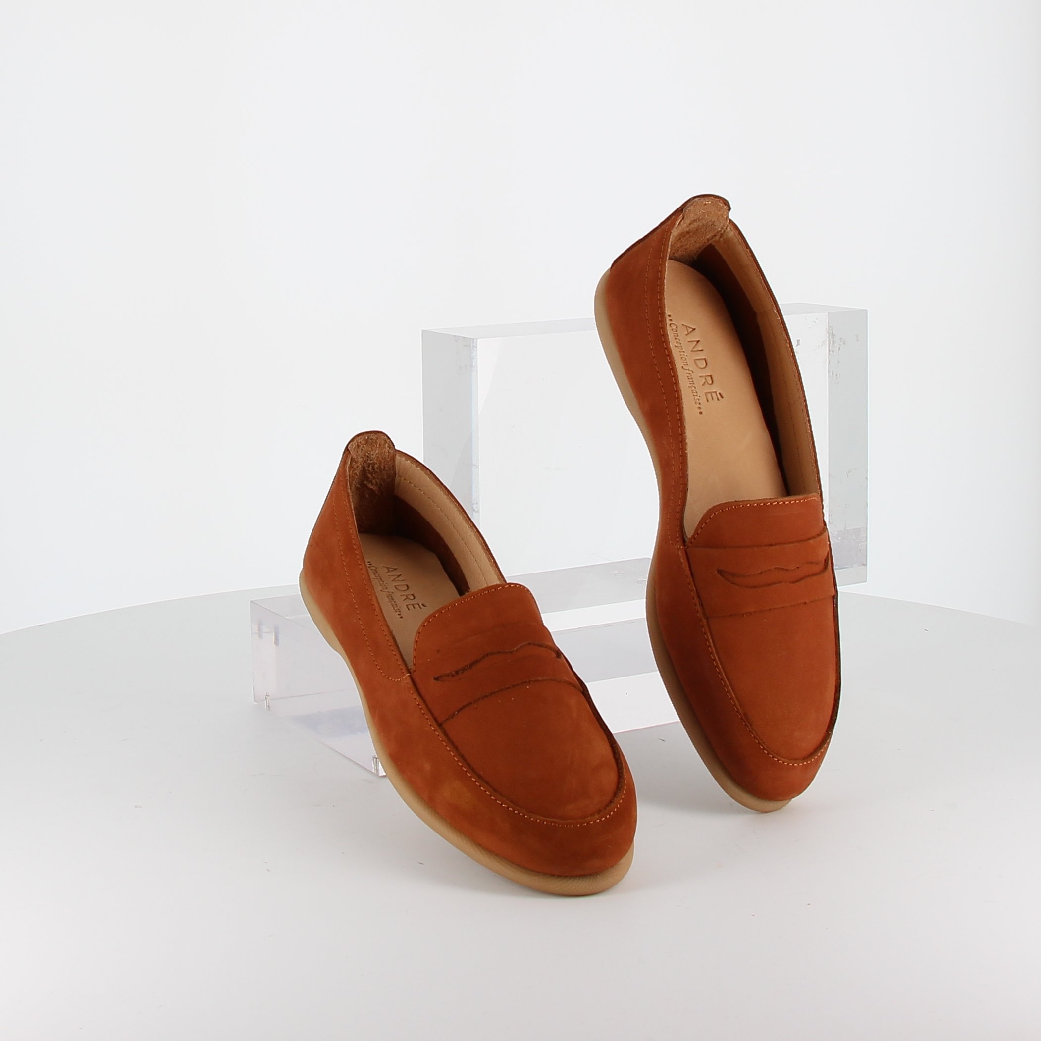 André - Mocassins LUCIOLE Cognac