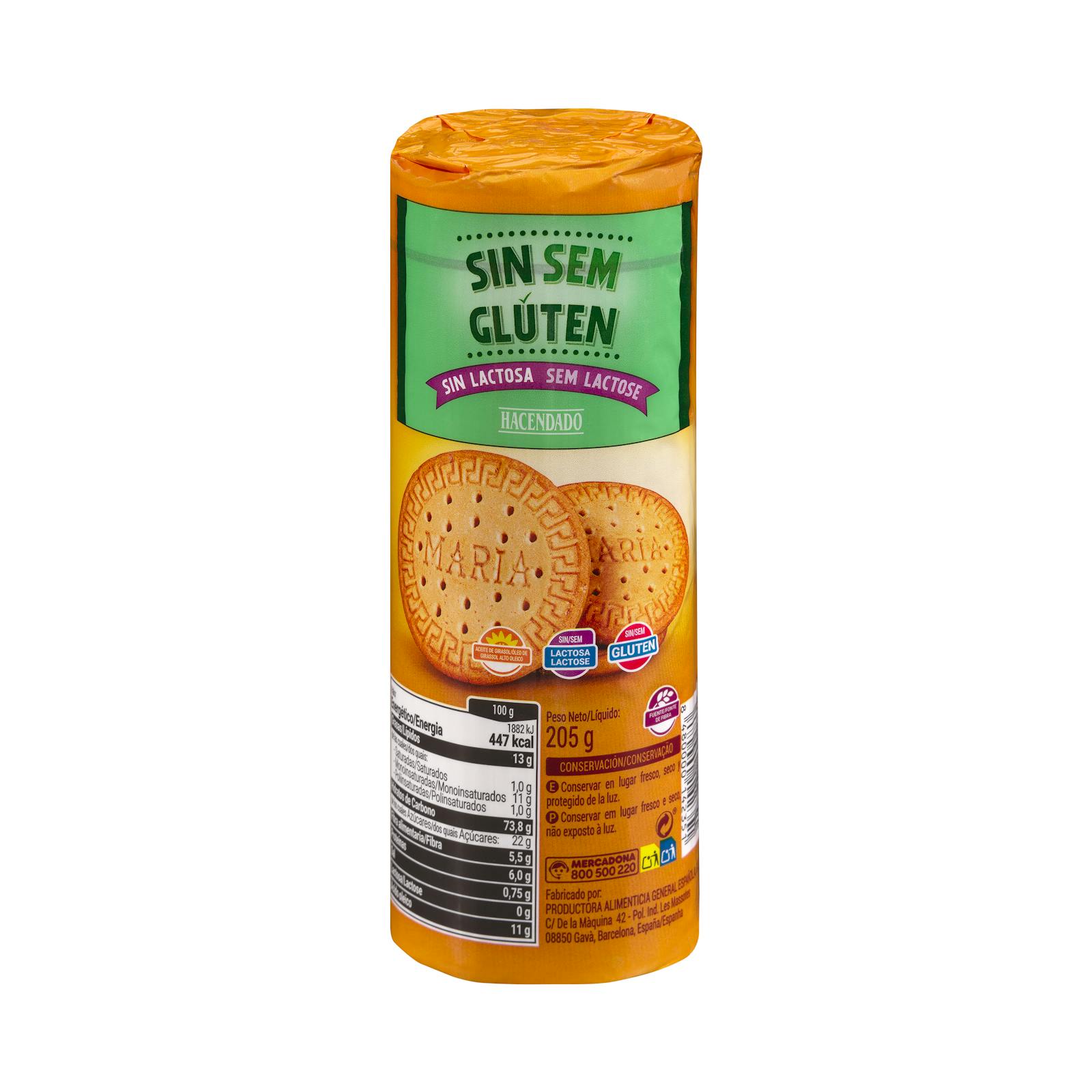 Biscuits Maria Hacendado sans gluten et sans lactose