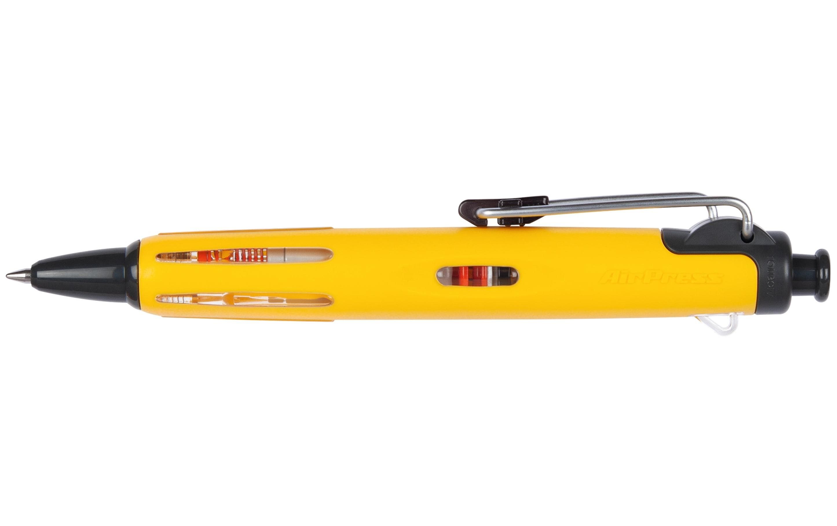 Kugelschreiber mit Drucktechnik, GelbAirPress Pen mit einzigartigen Drucktechnik