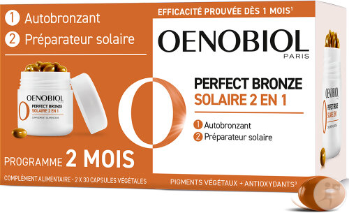 Oenobiol Solaire Perfect Bronze 2 En1 Autobronzant Et Préparateur Solaire 60 capsules