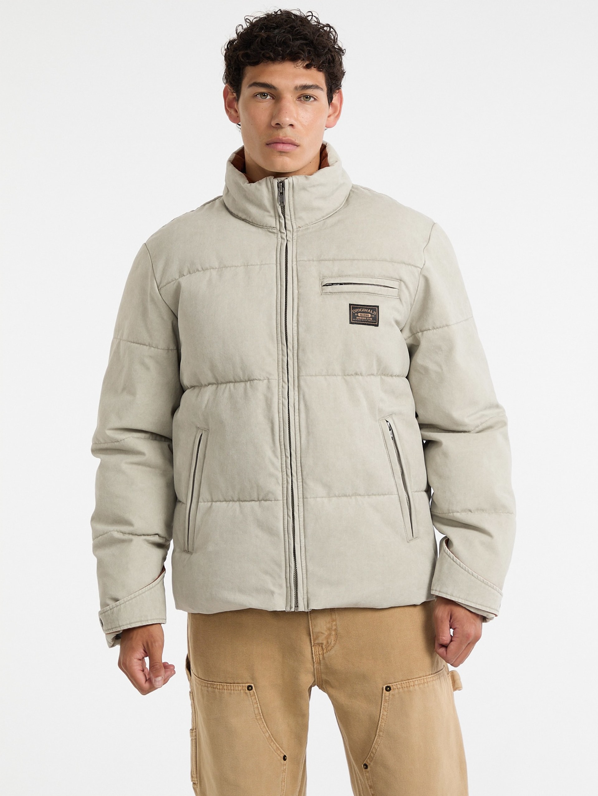 Jaqueta puffer de lona GUESS Originals