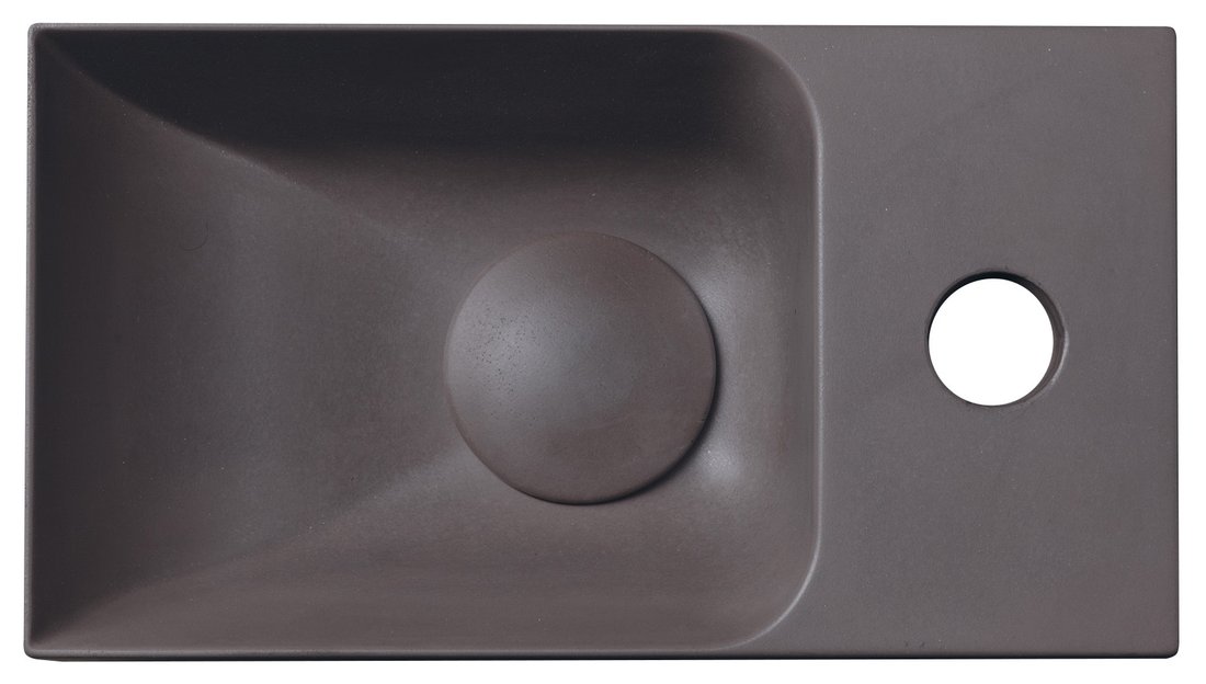 Sapho Piccolino fontein beton kraangat rechts 31x17cm donkerbruin