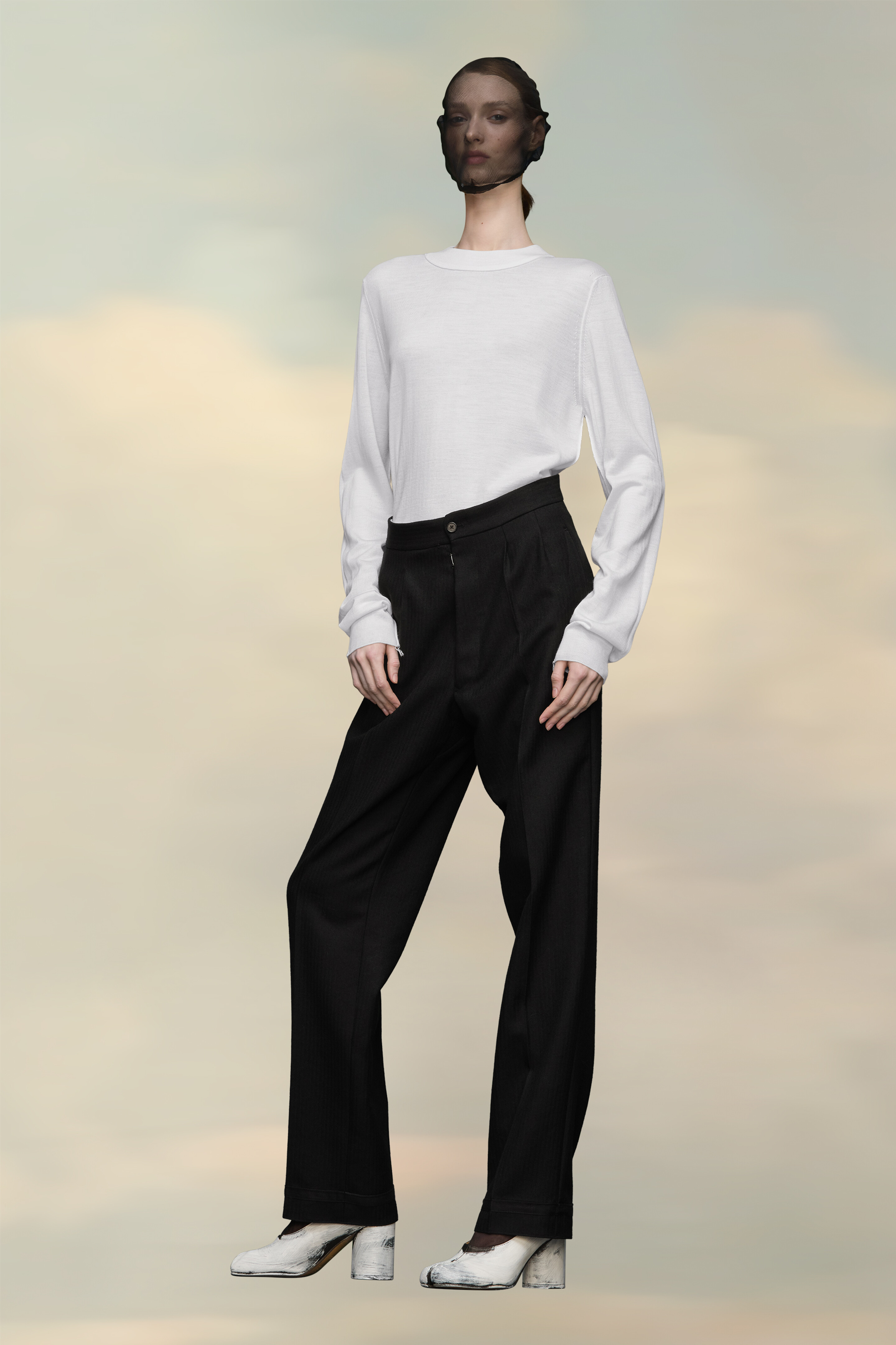 Pull en laine mérinos Blanc