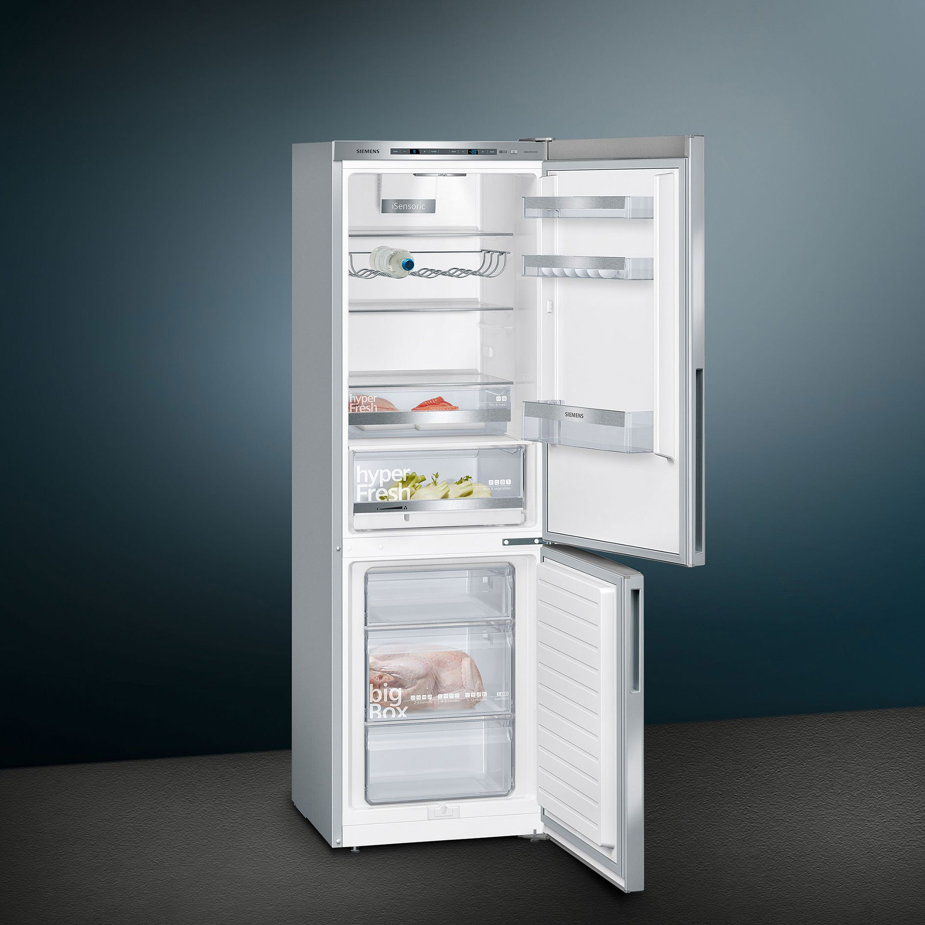 SIEMENS Kühl-Gefrierkombination KG36EALCA - Edelstahl - C