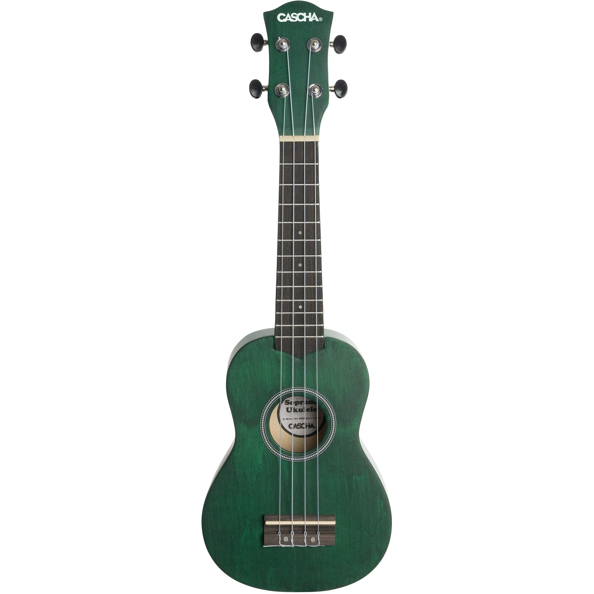 Cascha HH 3963 sopraan ukelele groen met tas en plectra
