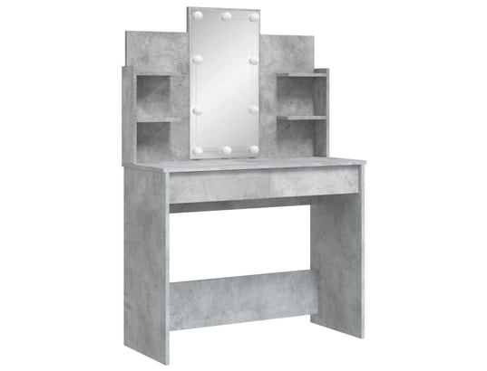 VIDAXL - Coiffeuse avec lumières led gris béton 96x40x142 cm