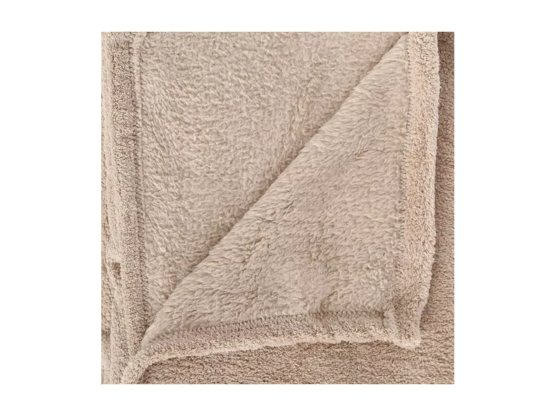 Plaid Microfibre Beige lin 125 x 150 cm