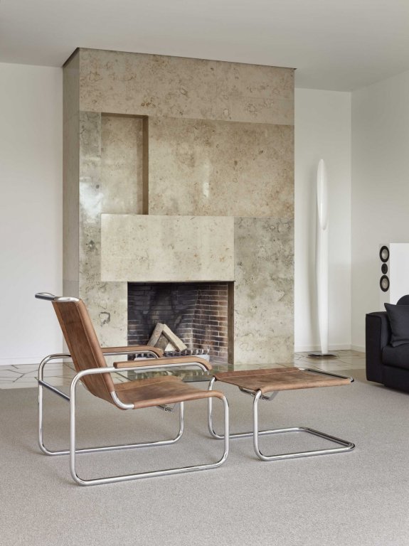 Thonet S35 LH hocker kernleder zwart
